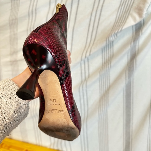 Jimmy Choo Kix Snakeskin Ankle Booties 37.5 - Picture 12 of 13